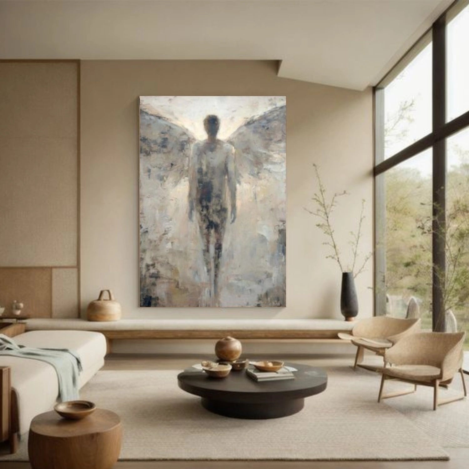 Abstract Angel Portrait Canvas Art #AE133