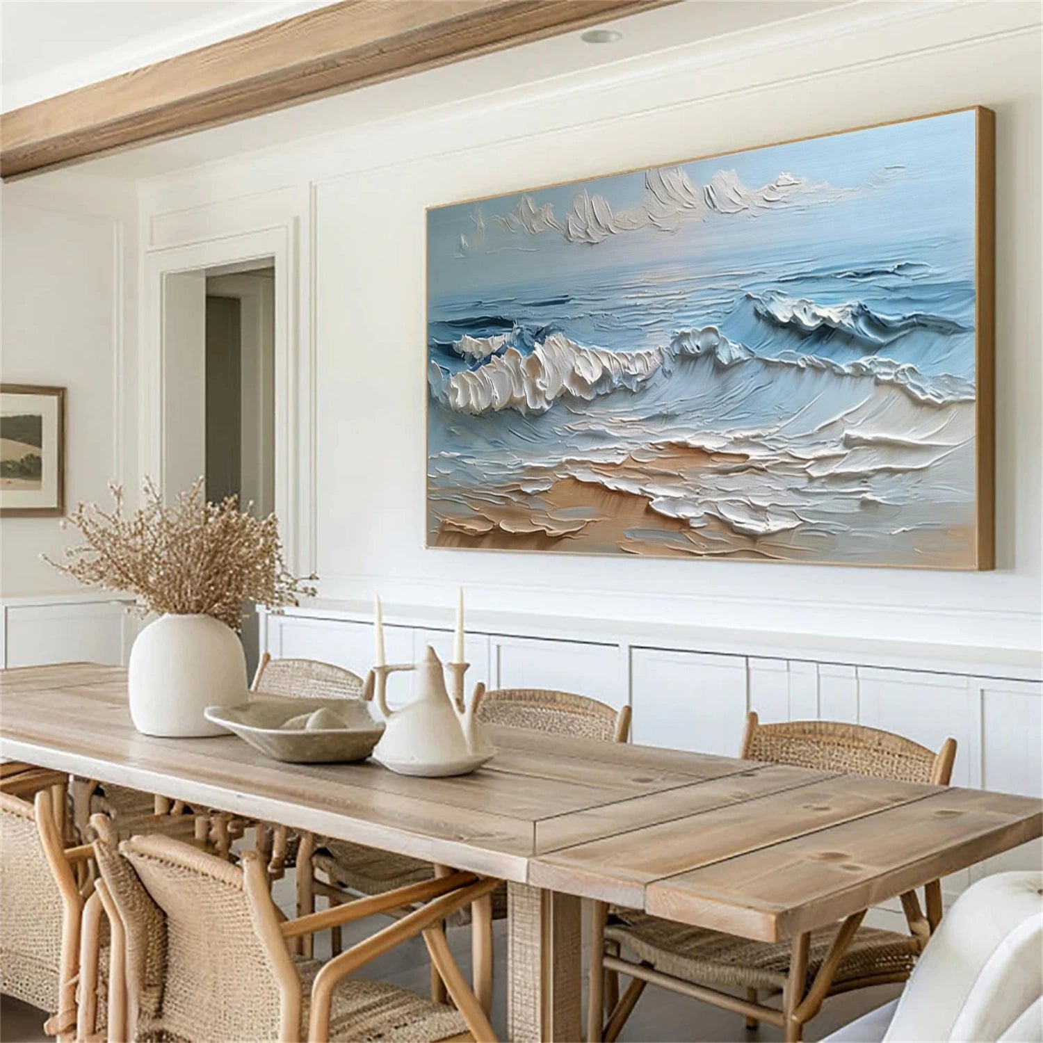Ocean And Sky Abstract Textured Wall Art #OS154