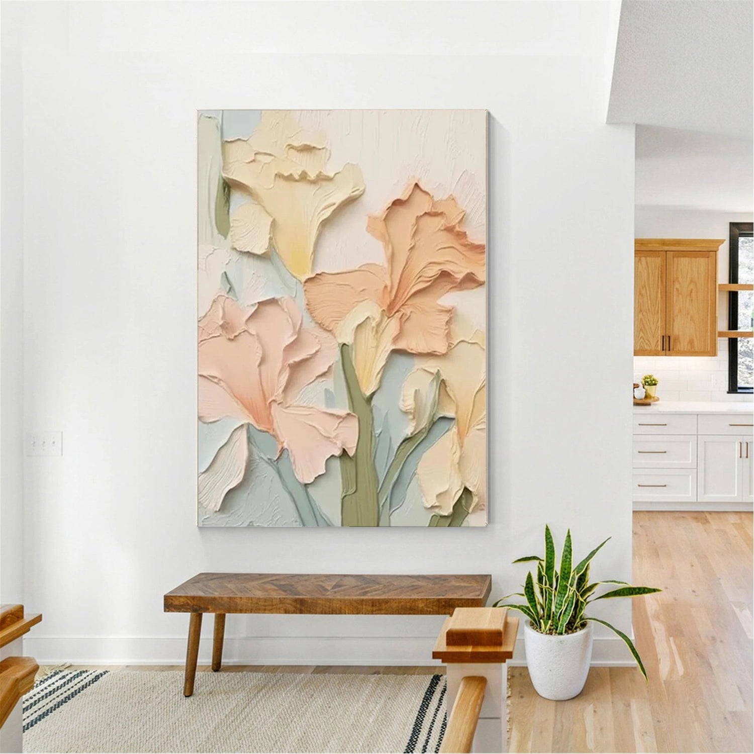 Colorful Flower Textured Painting Canvas #FP035