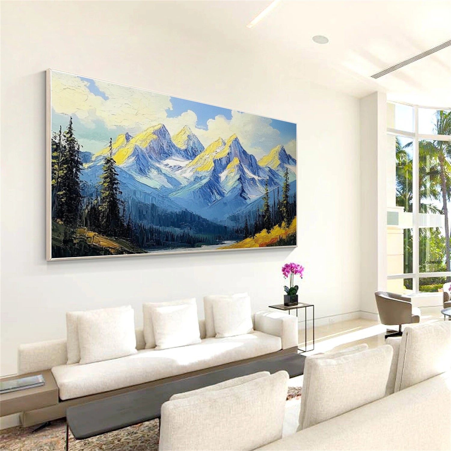 Abstract Mountain Textured Canvas Art #MO022