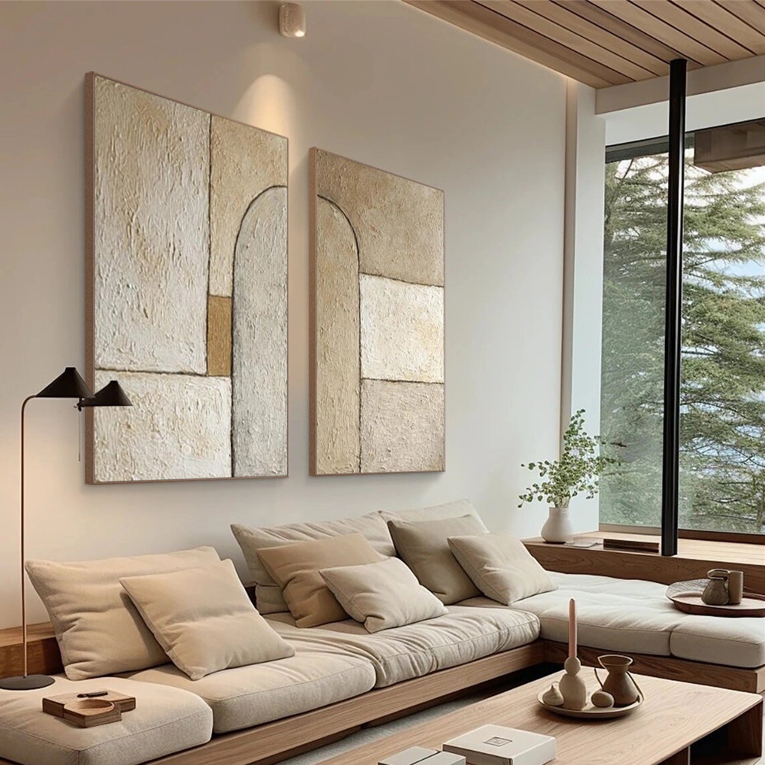 Wabi Sabi Textured Canvas Art Set of 2 #WS133