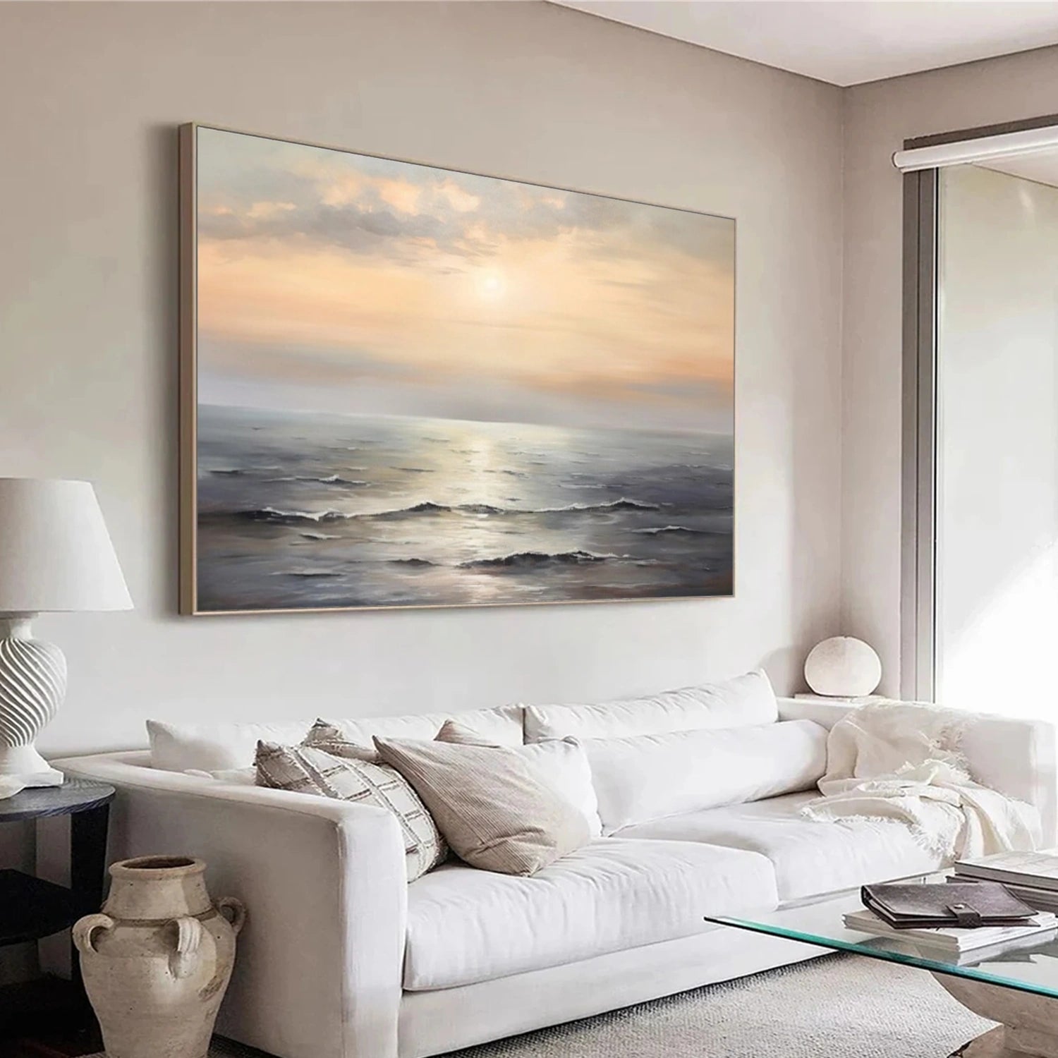 Ocean And Sky Abstract Wall Art #OS083