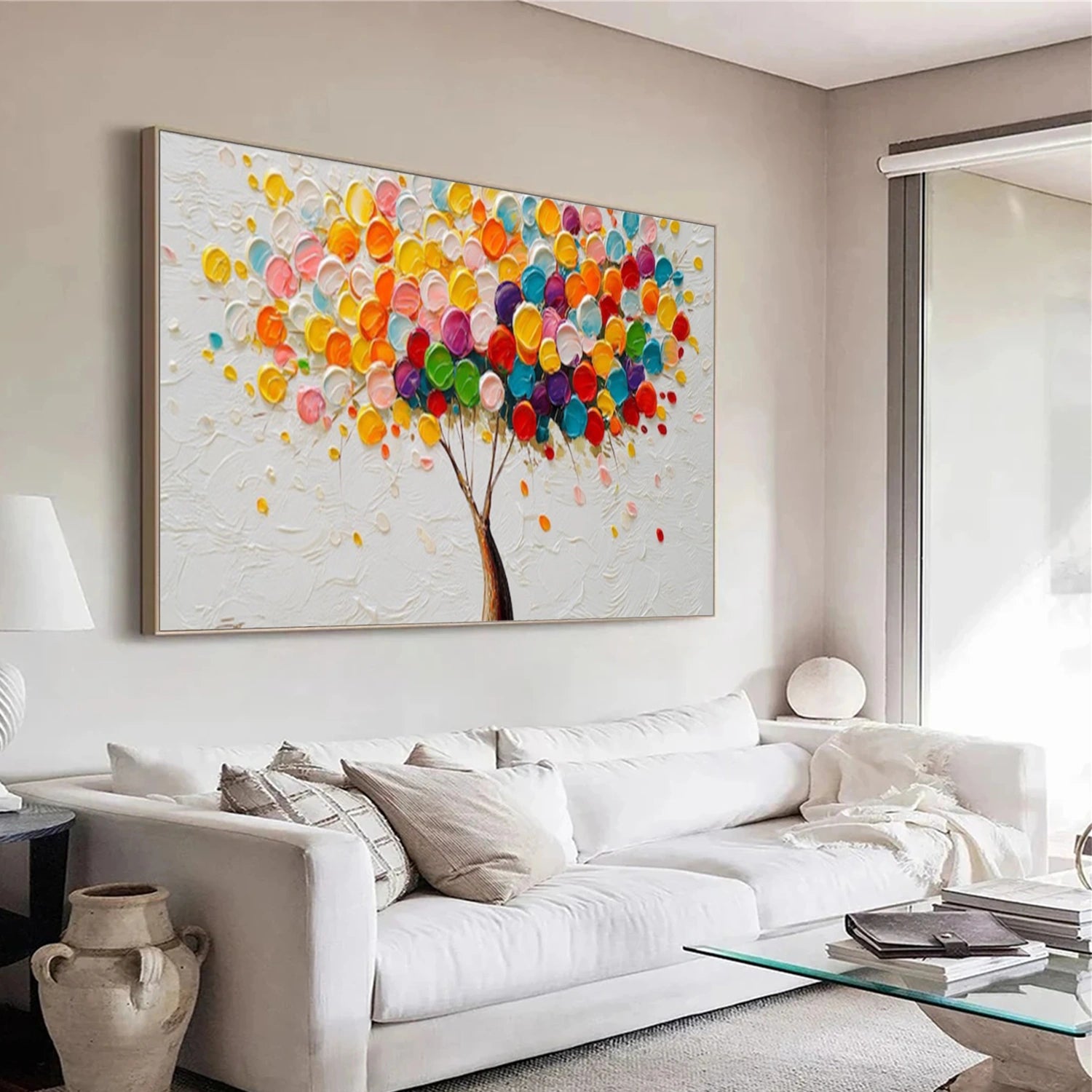 Colorful Tree Abstract Textured Wall Art #TP103