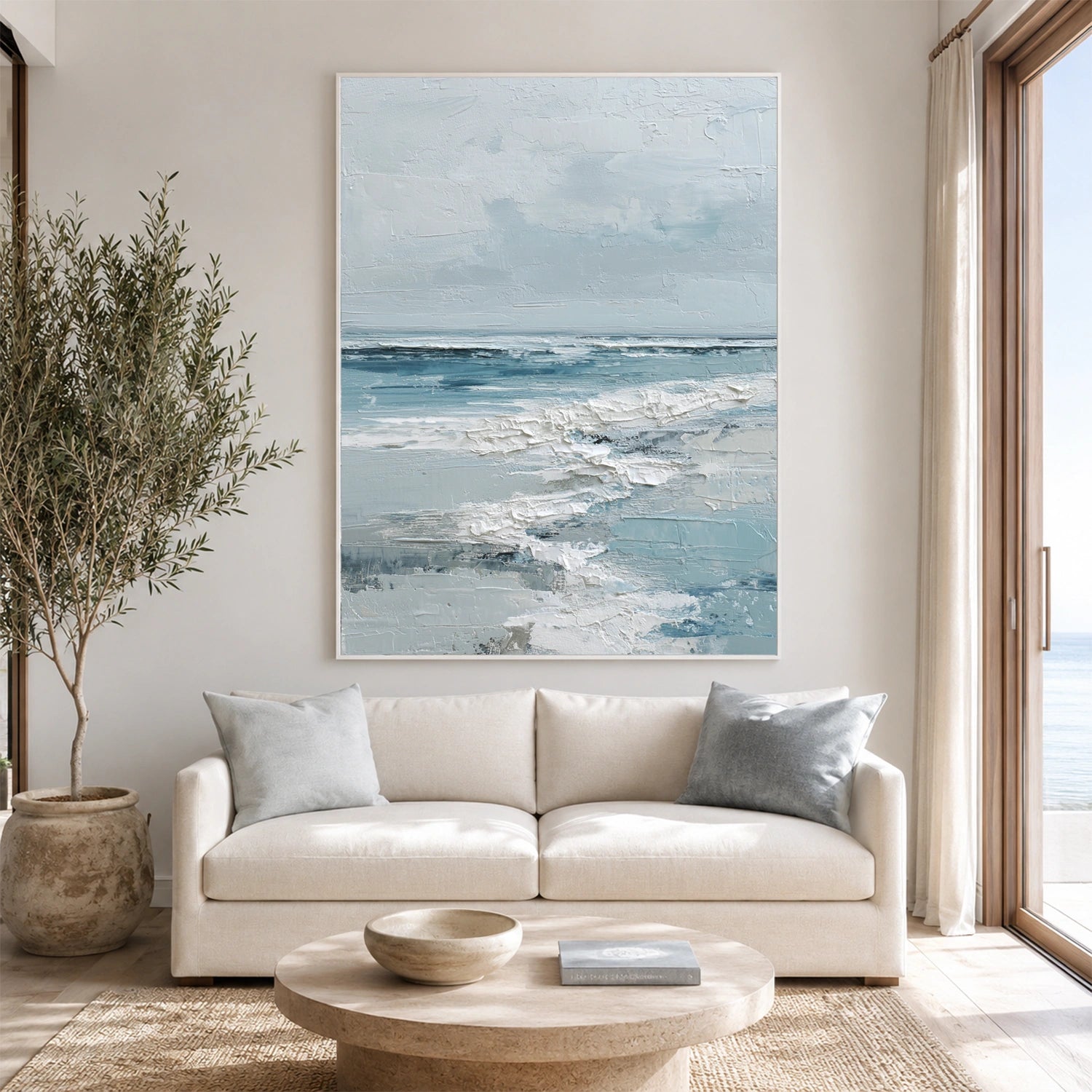 Ocean And Sky Abstract Textured Wall Art #OS189