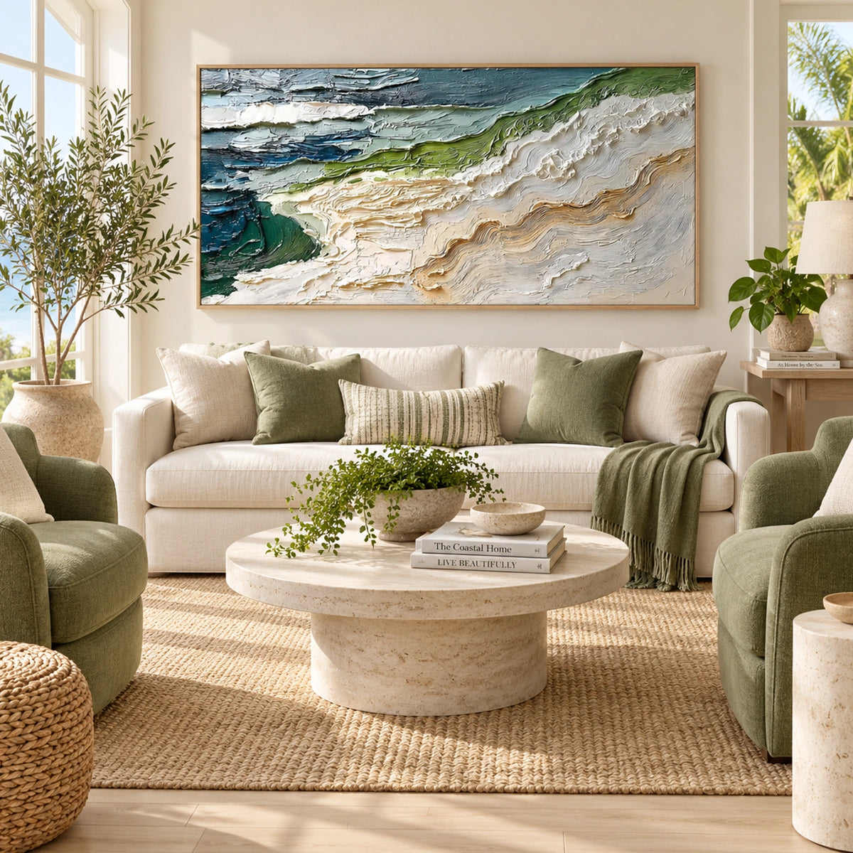 Ocean And Sky Abstract Textured Wall Art #OS216