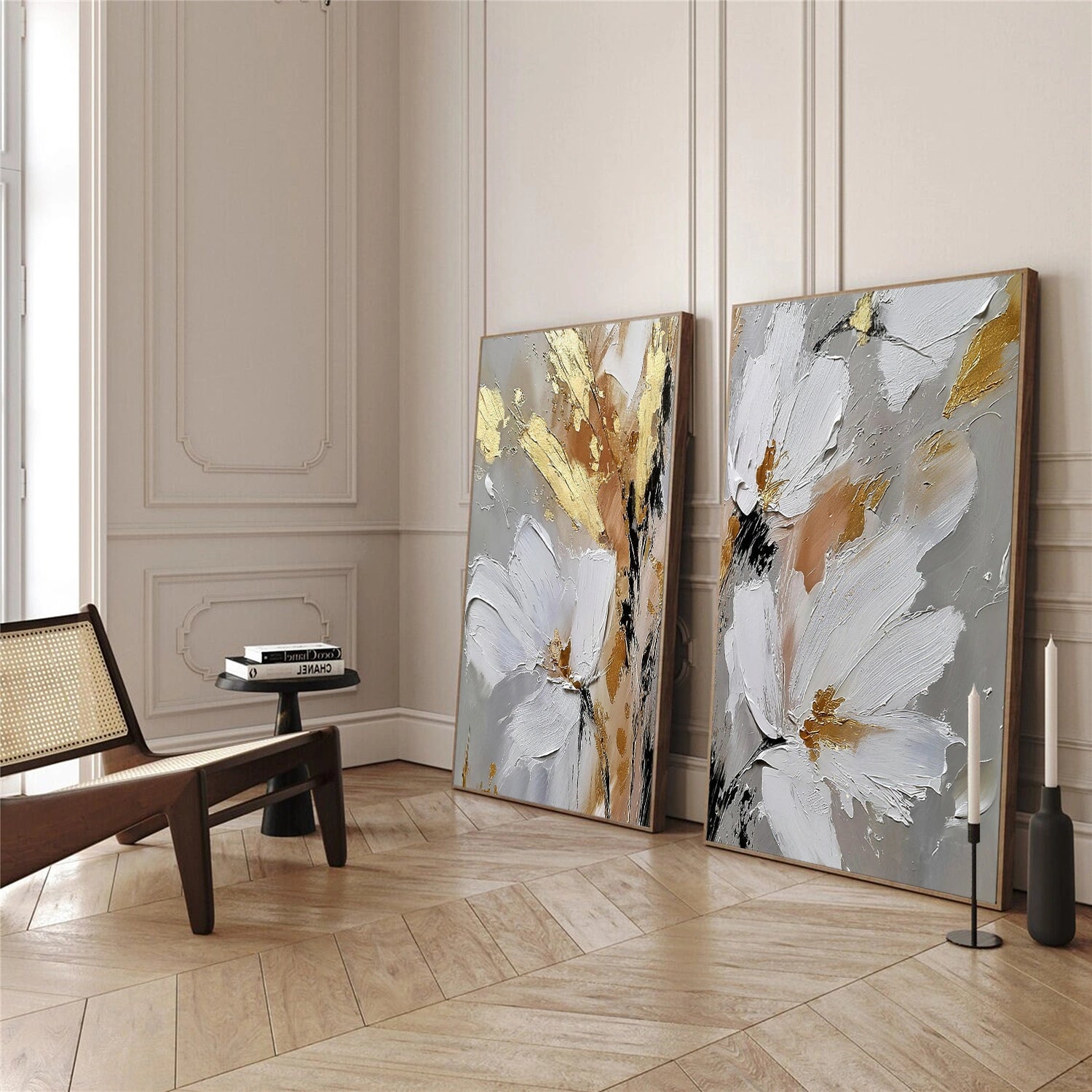 Flower Abstract Textured Wall Art Set of 2 #FP171