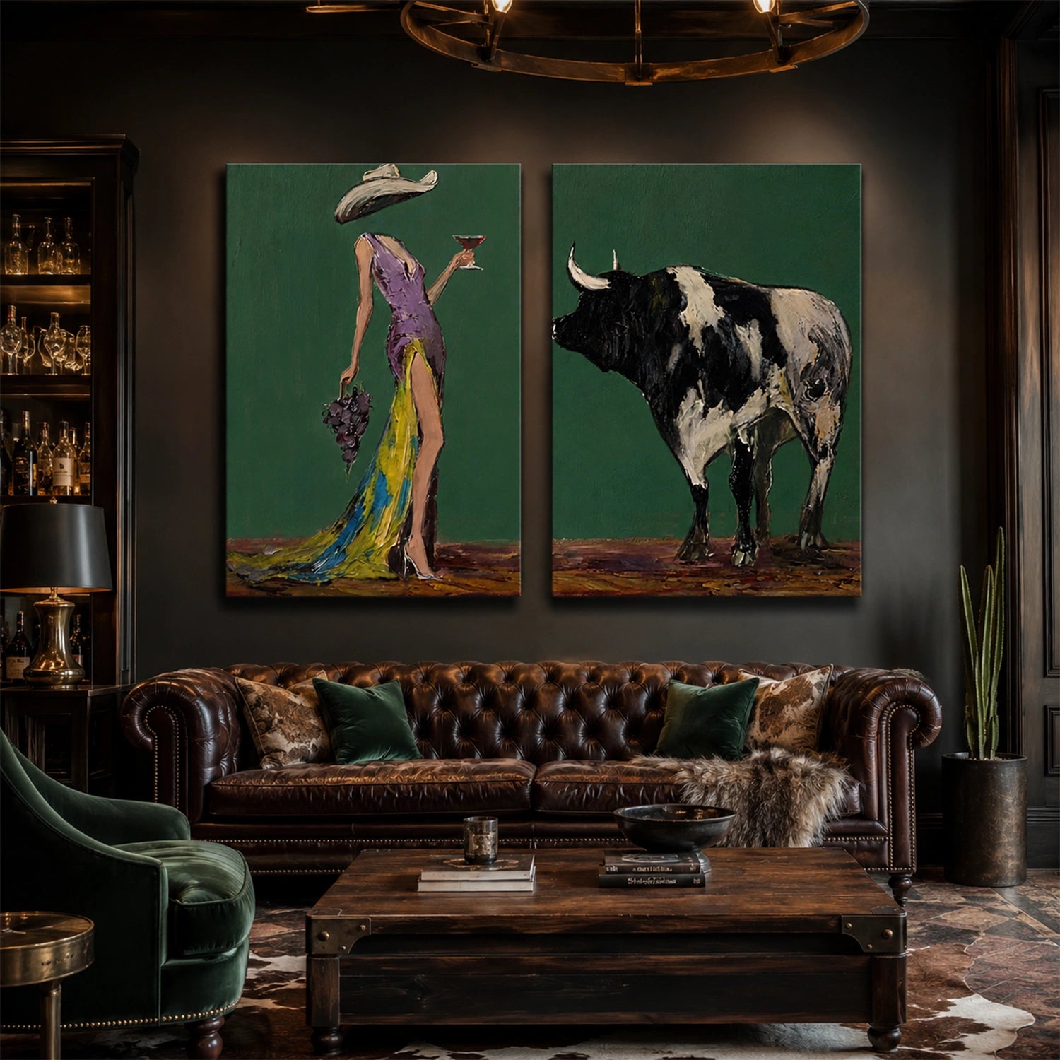 American Western Cowboy Art Set of 2 #VT238