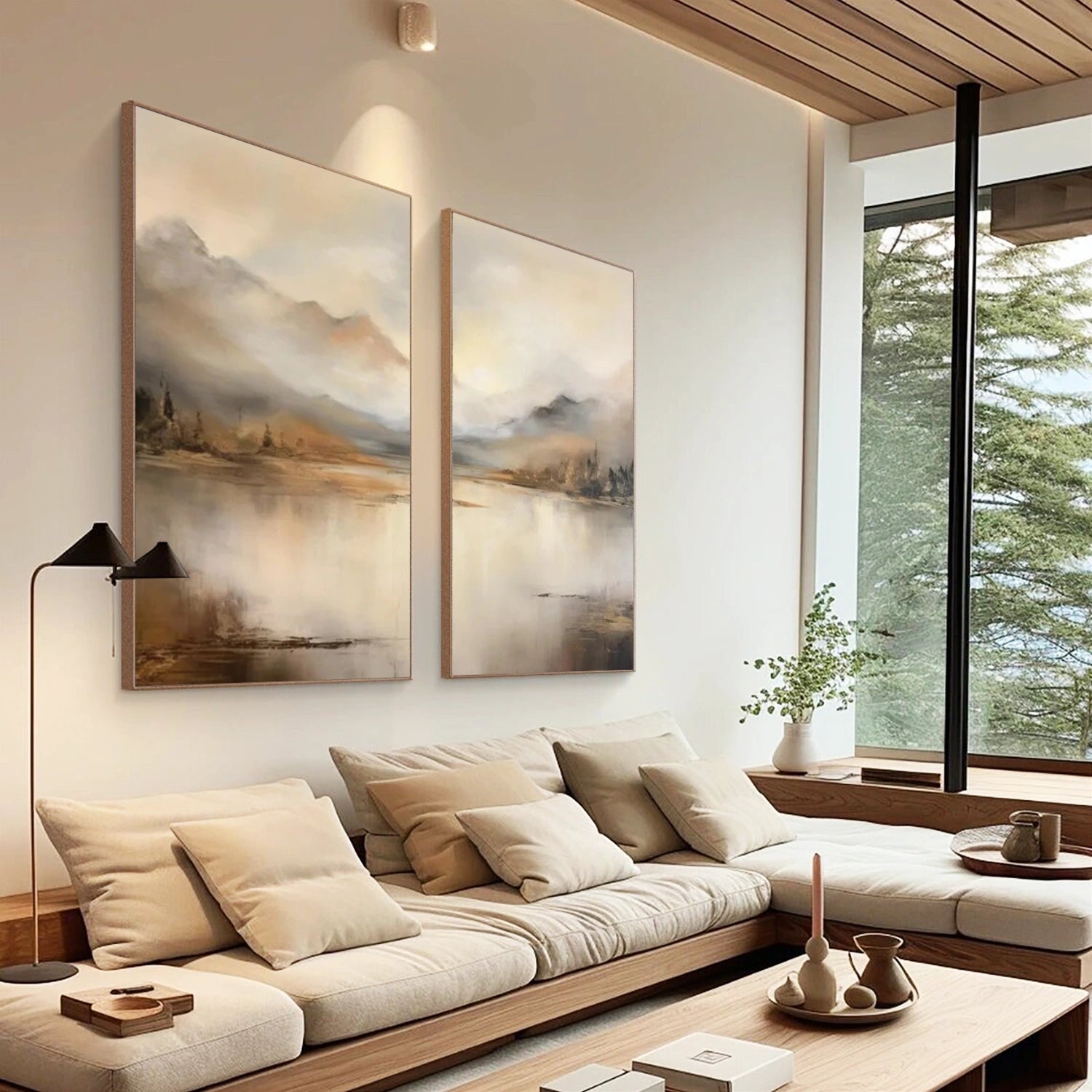 Abstract Mountain Canvas Art Set of 2 #MO035