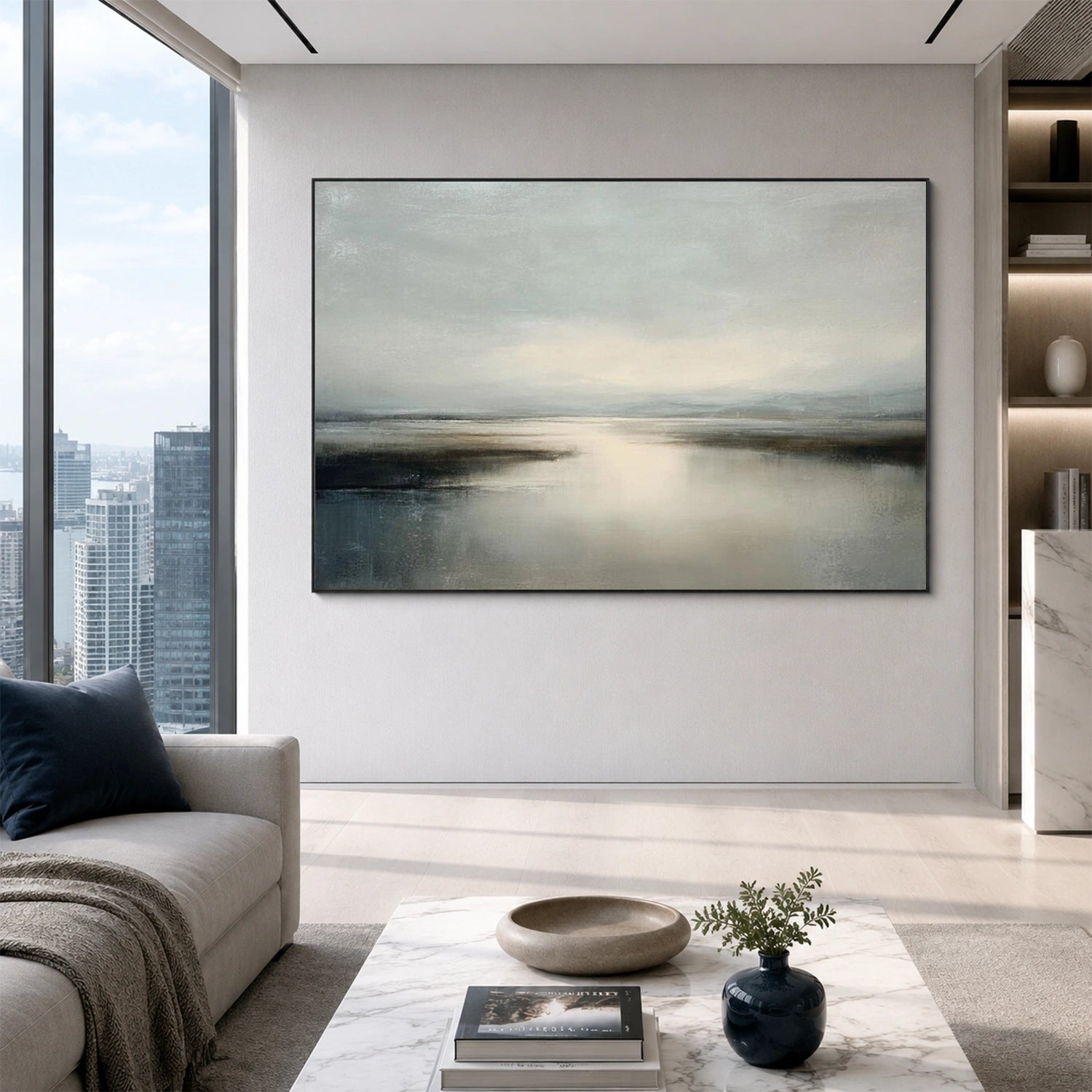 Ocean And Sky Abstract Wall Art #OS195