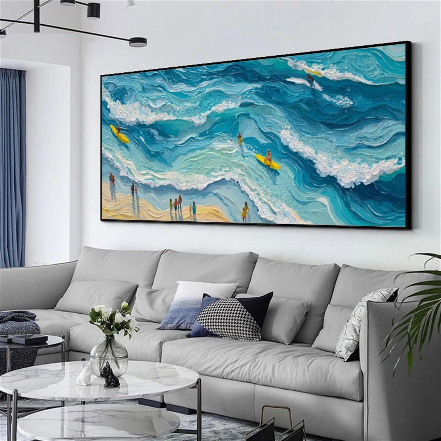 Surfing Sport Textured Wall Art #MS096