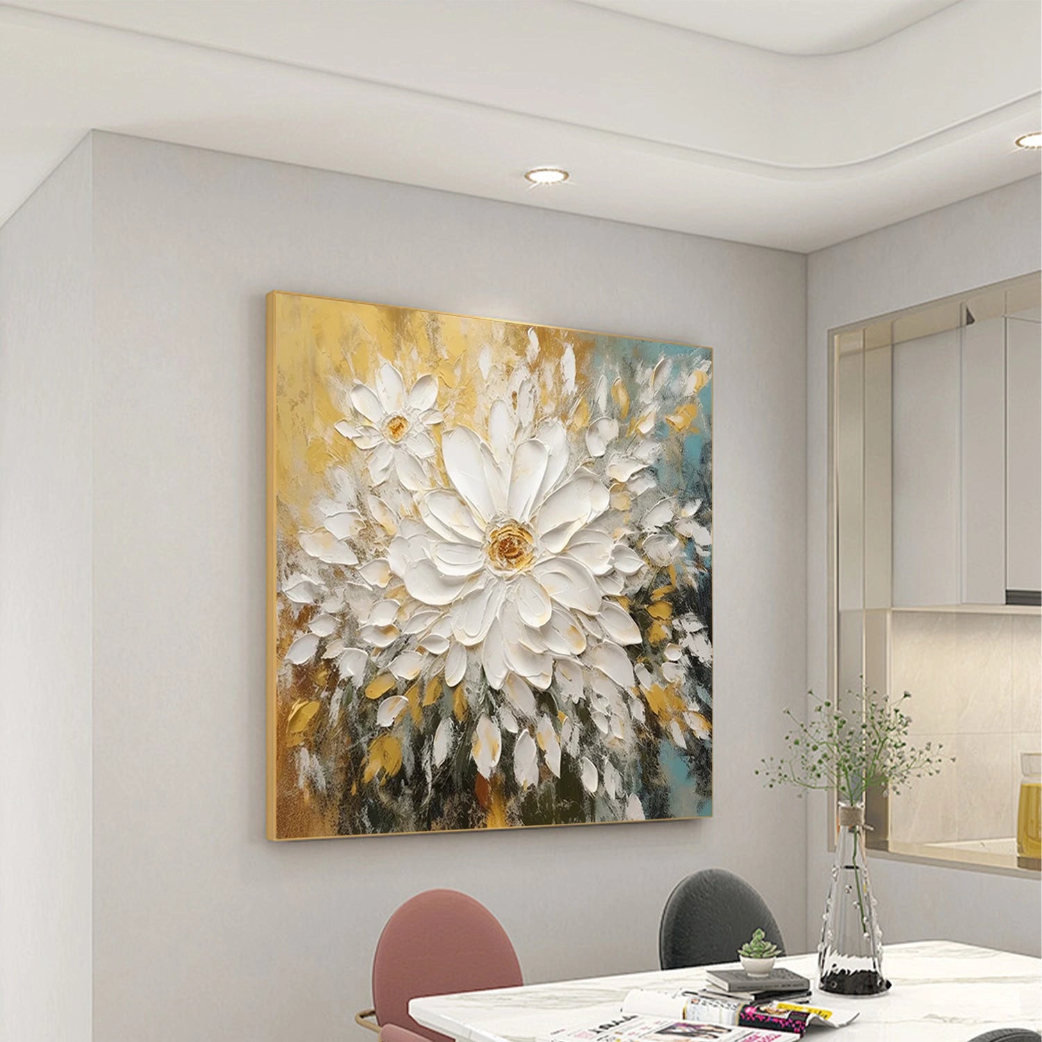 Flower Abstract Textured Wall Art #FP107