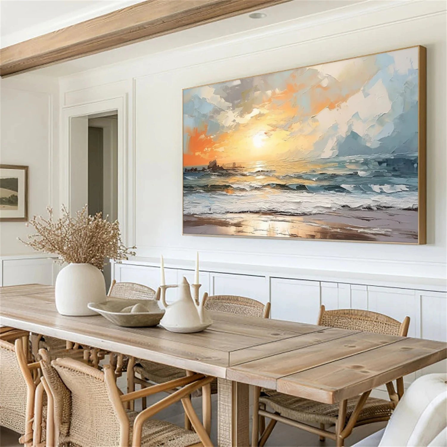 Ocean And Sky Abstract Textured Wall Art #OS092