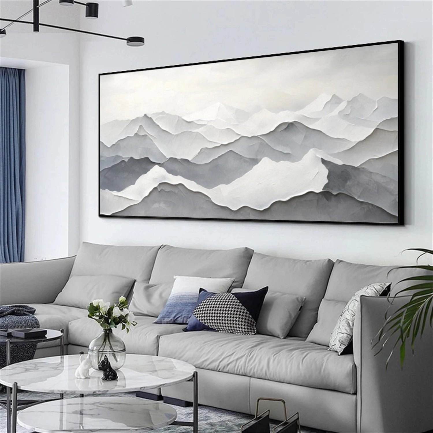 Minimalist Mountain Textured Canvas Art #MO051