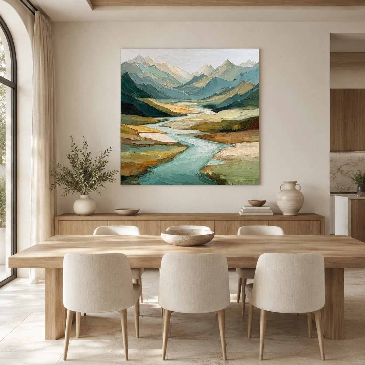 Abstract Mountain Textured Canvas Art #MO084
