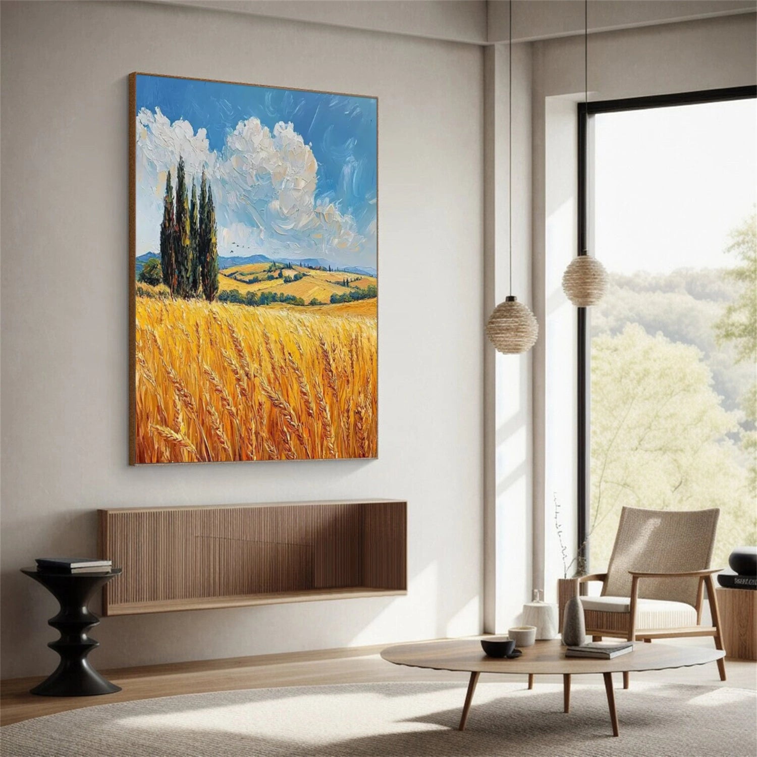 Abstract Mountain Textured Canvas Art #MO021