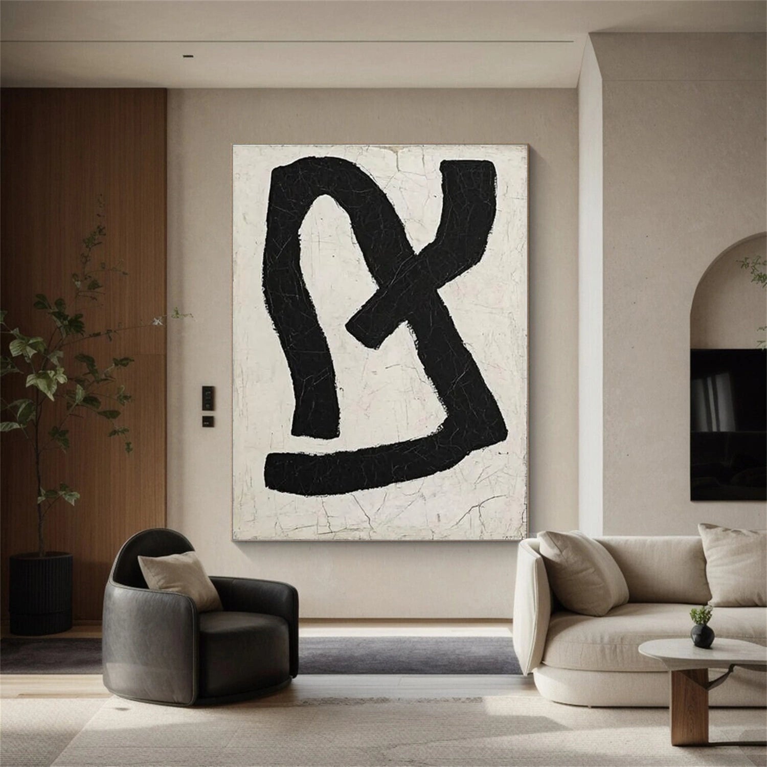 Black and White Minimalist Canvas Art #MT130