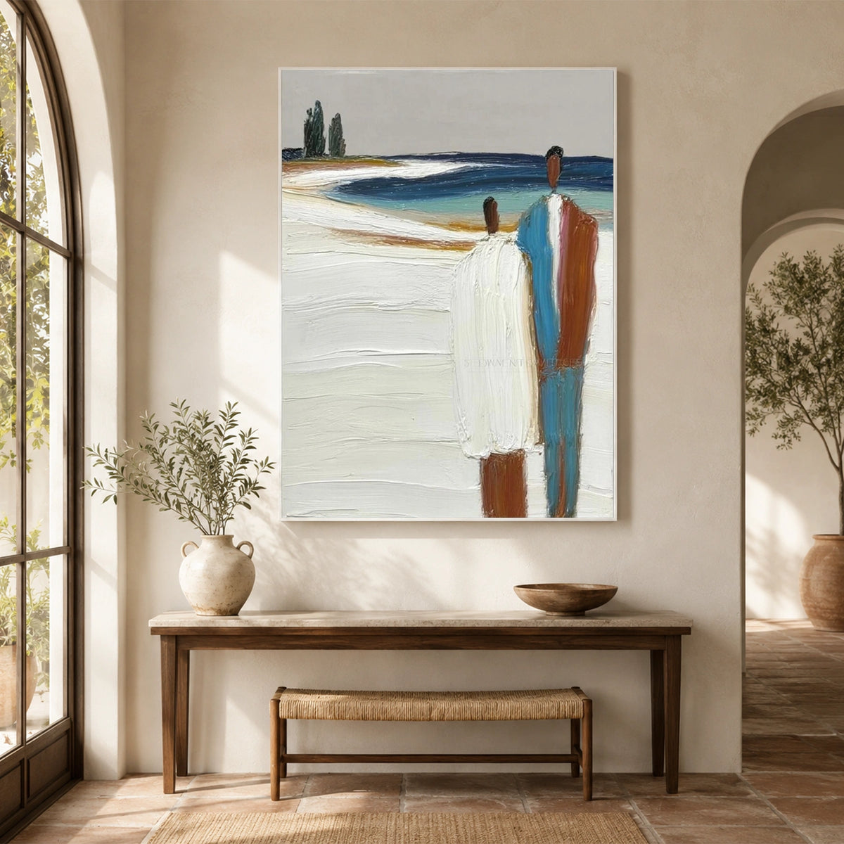Abstract Portrait Textured Canvas Art #AE171