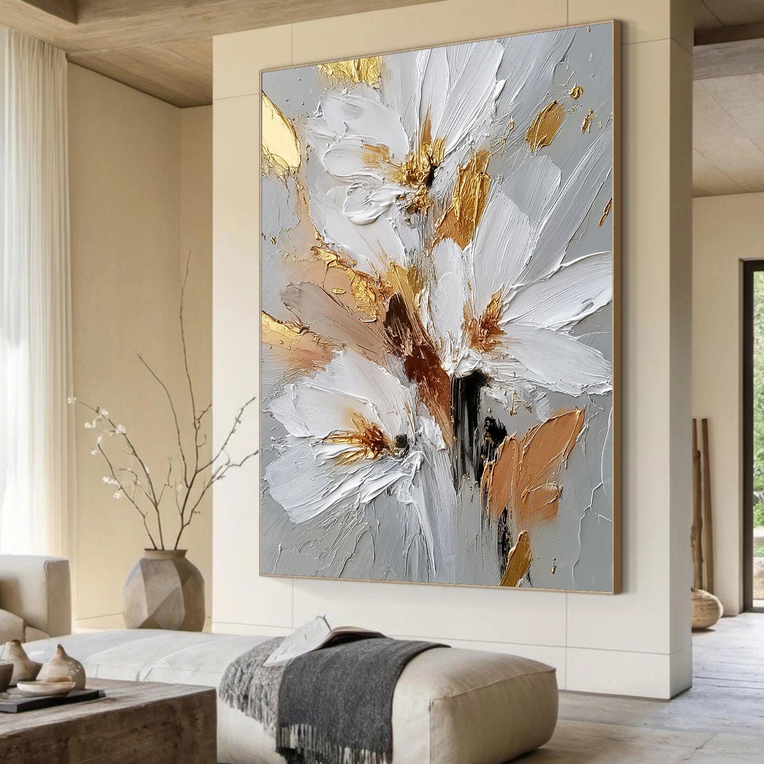 Flower Abstract Textured Wall Art #FP168