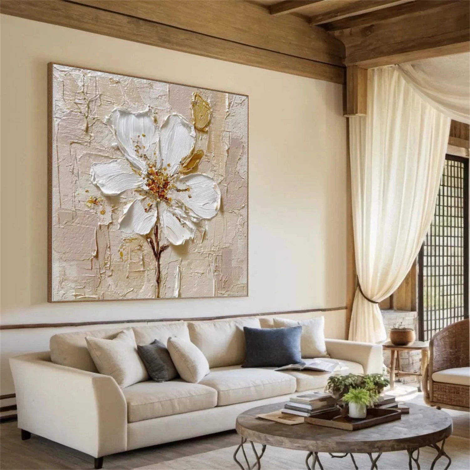 Flower Abstract Textured Wall Art #FP133