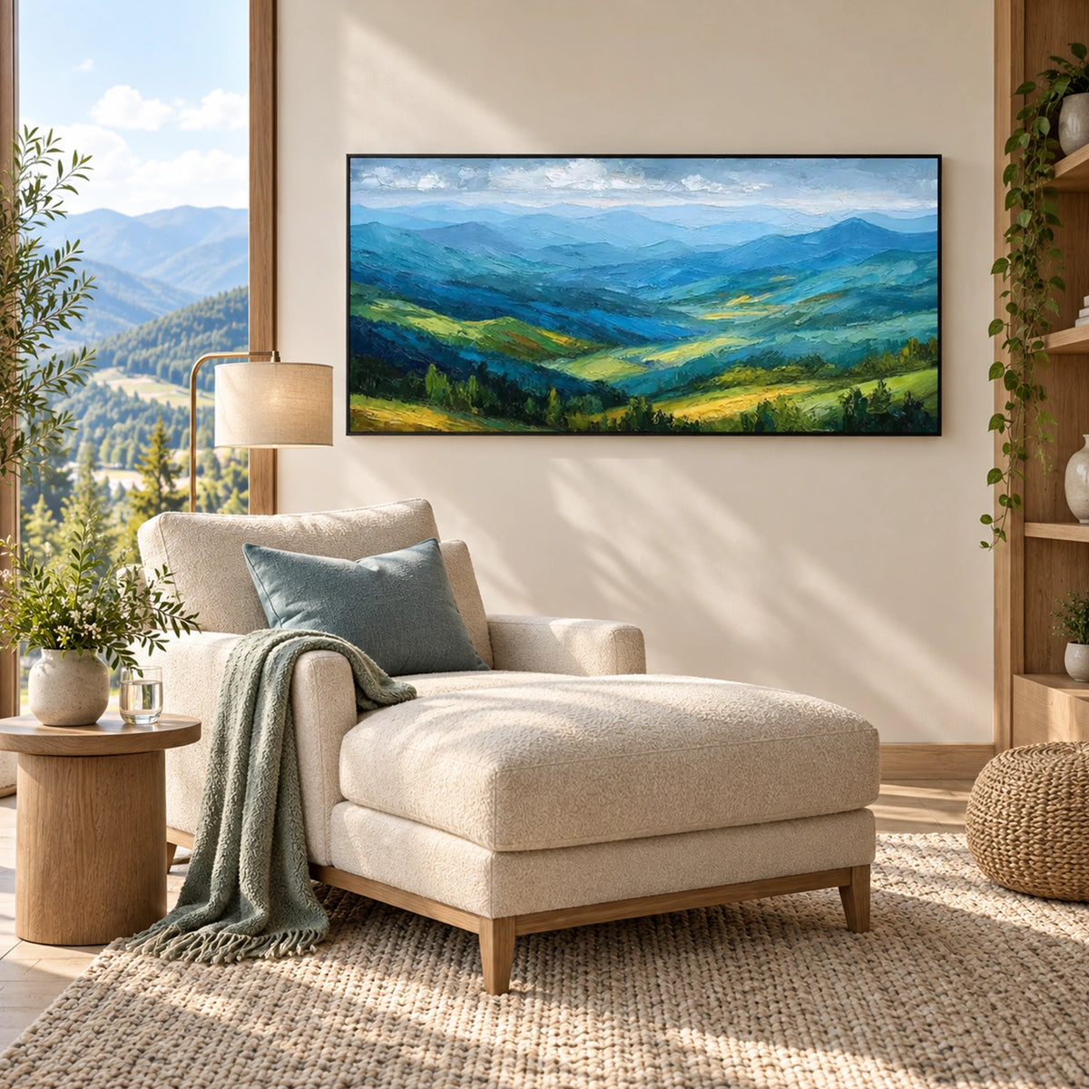 Abstract Mountain Textured Canvas Art #MO079
