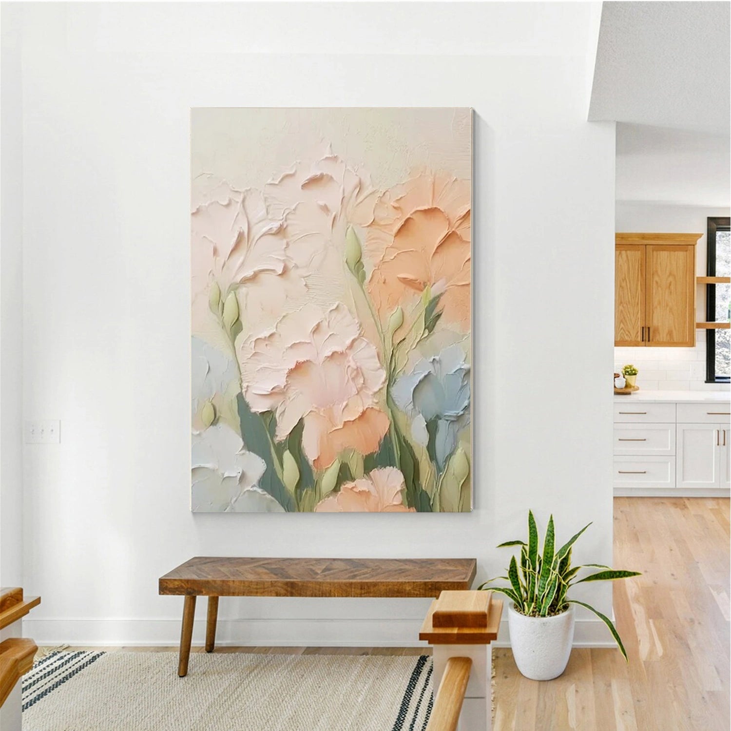 Colorful Flower Textured Painting Canvas #FP038