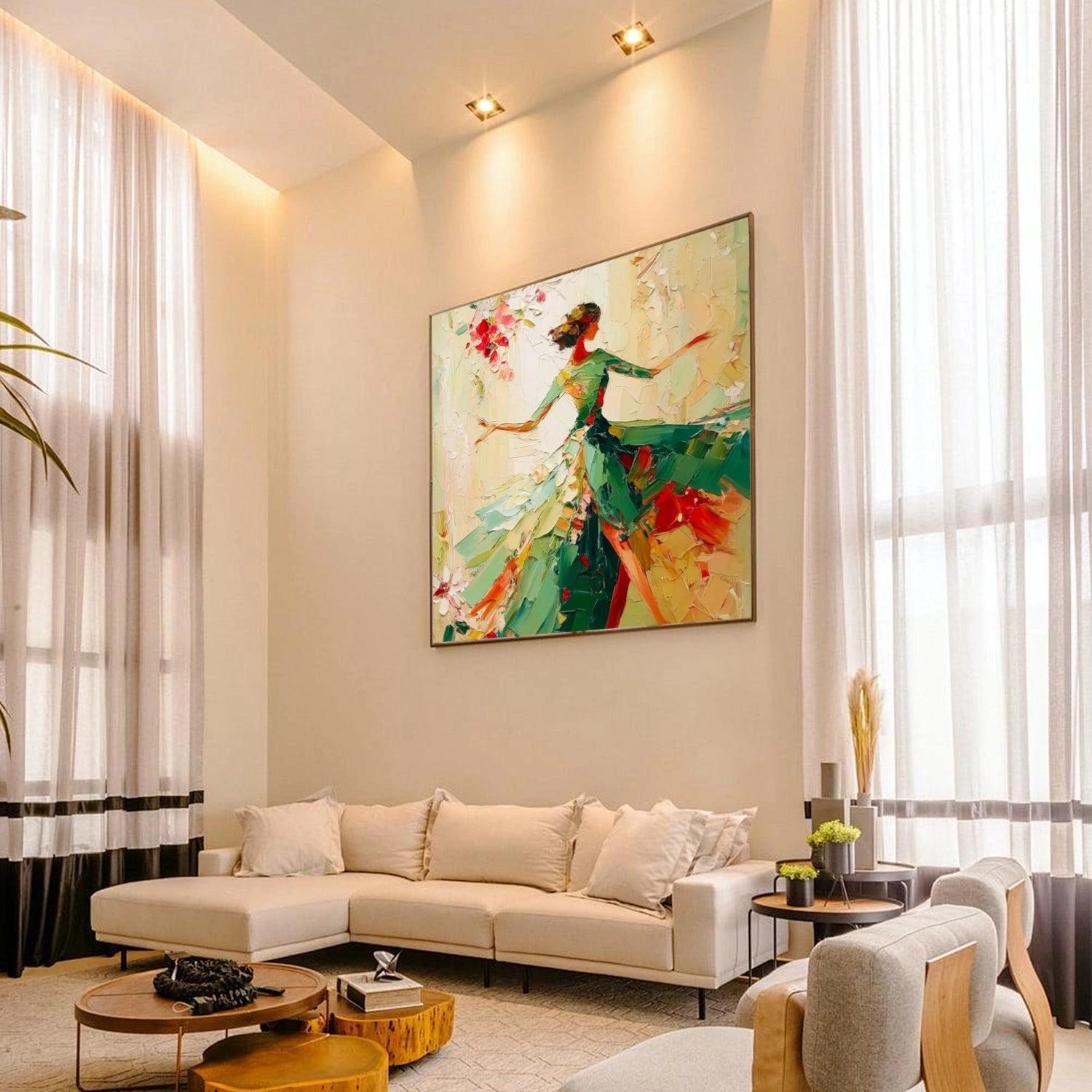 Abstract People Textured Canvas #AE056