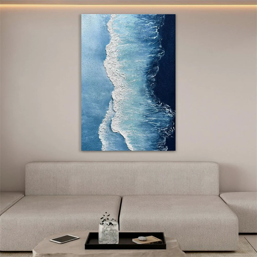 Ocean And Sky Textured Painting Canvas #OS014