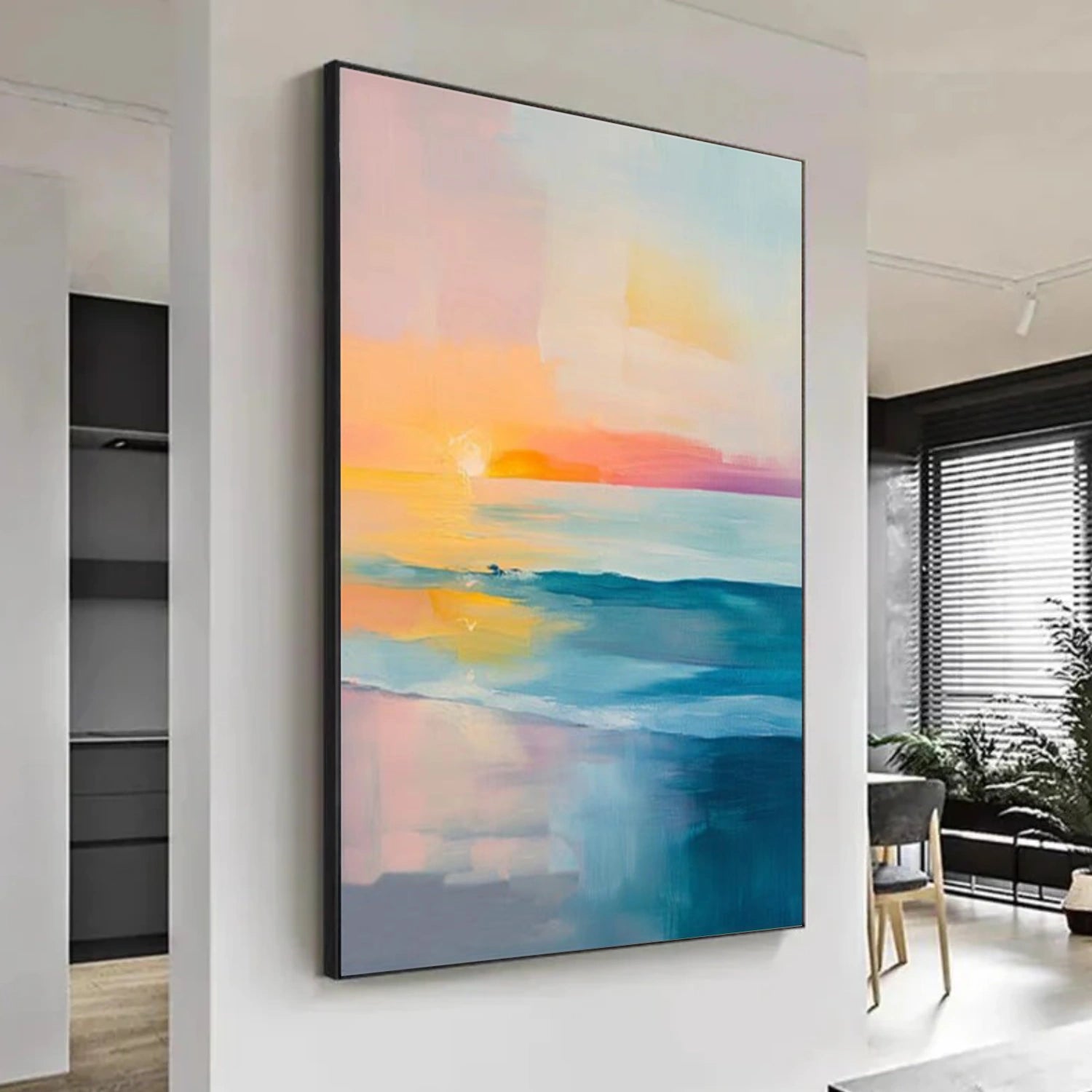 Colorful Ocean And Sky Abstract Wall Art #OS126