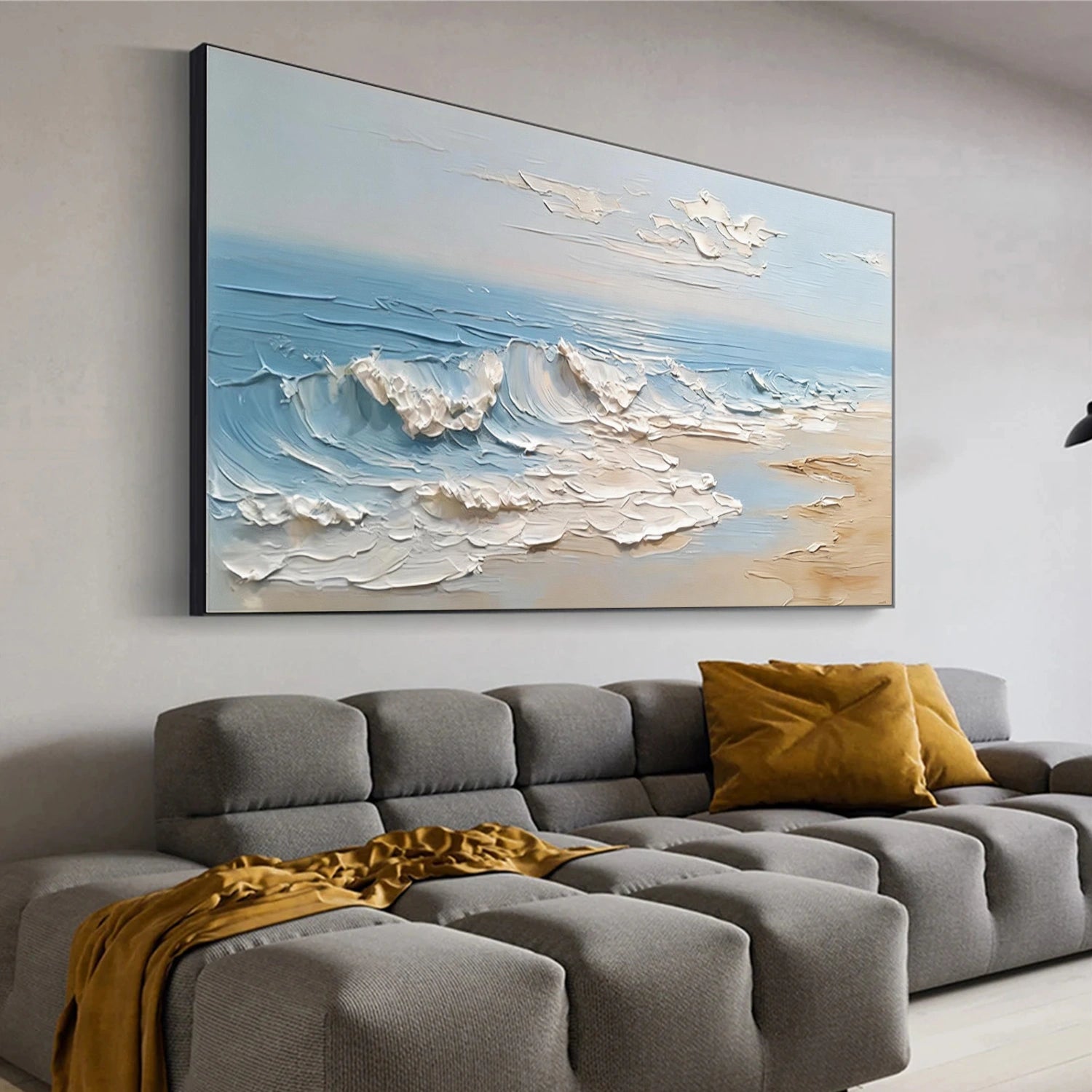 Ocean And Sky Abstract Textured Wall Art #OS155