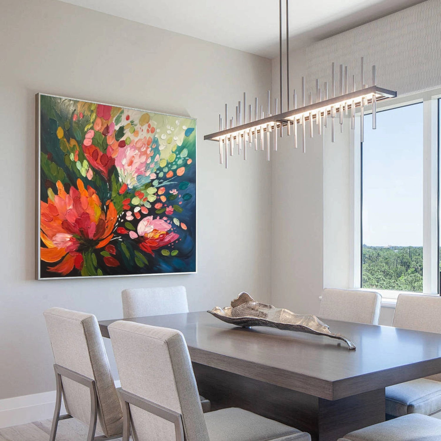 Colorful Flower Abstract Wall Art #FP157