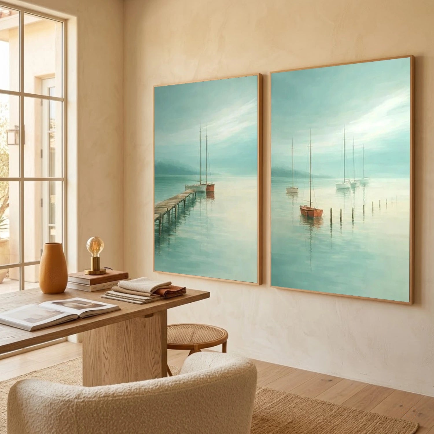 Ocean And Sky Abstract Wall Art Set of 2 #OS162