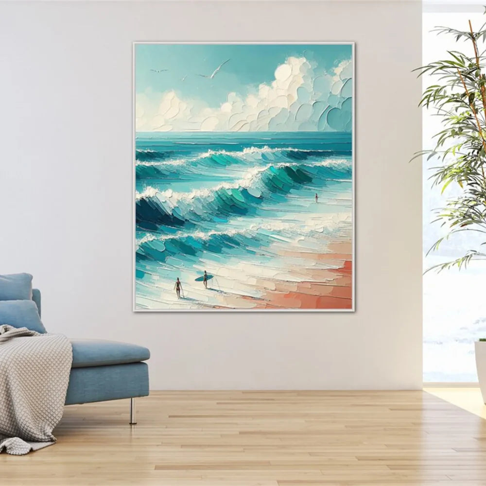 Surfing Sport Textured Wall Art #MS035