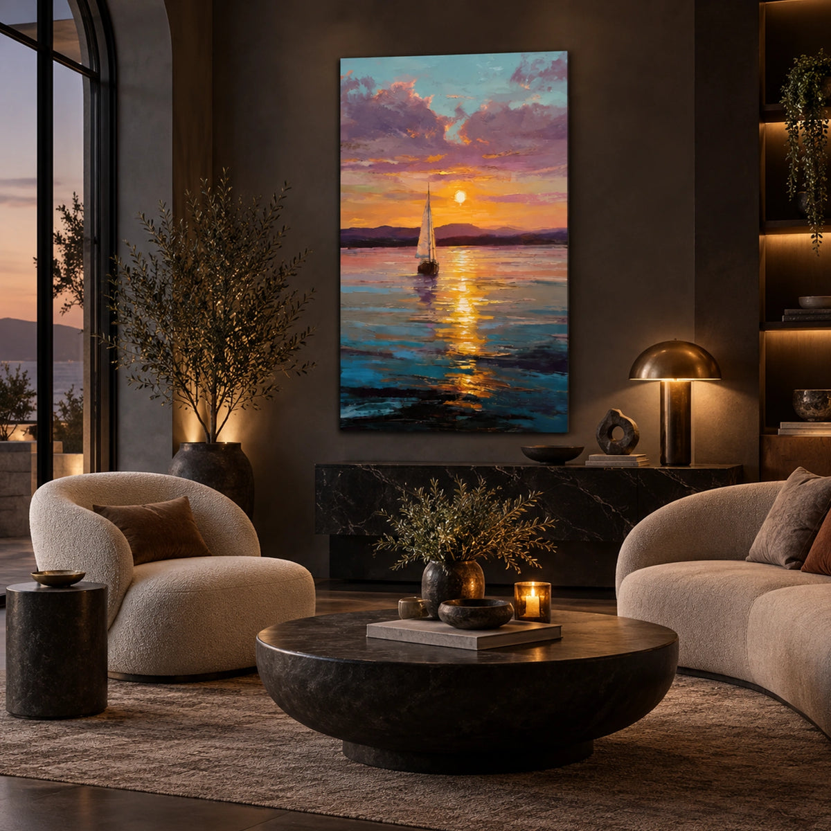 Ocean And Sky Abstract Textured Wall Art #OS214