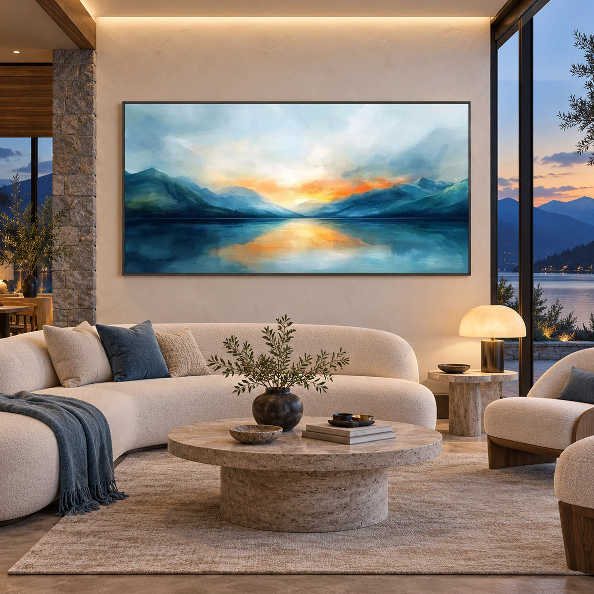 Ocean And Sky Abstract Wall Art #OS238