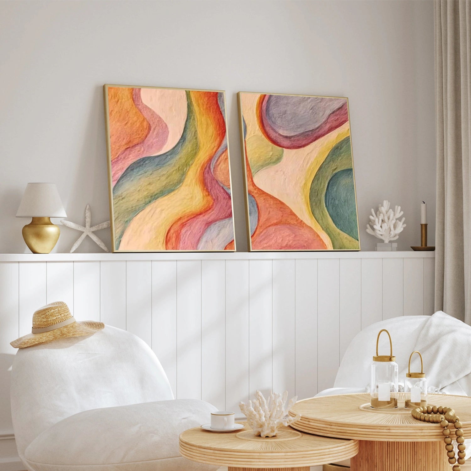 Abstract Canvas Wall Art Set of 2 #AP364
