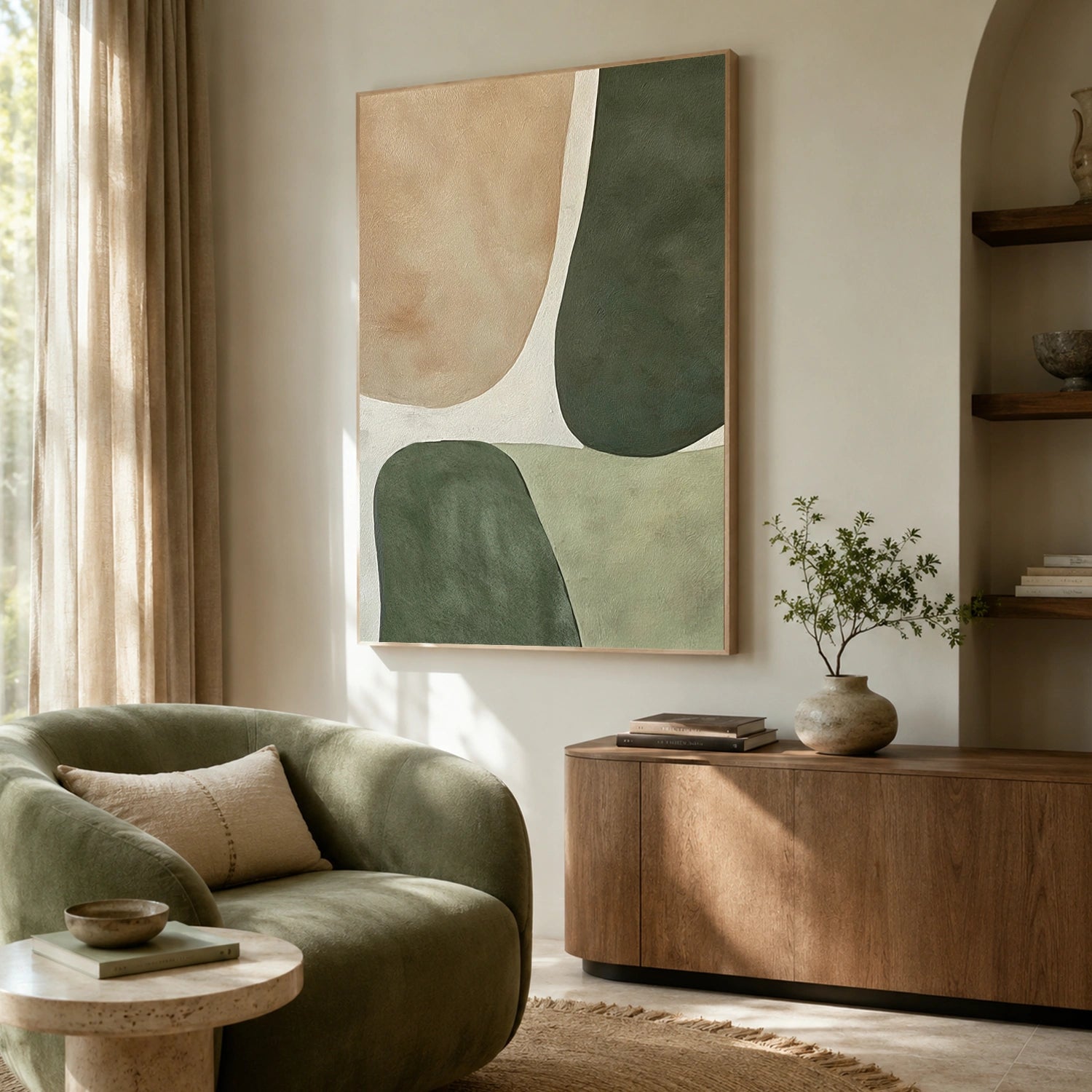 Green Minimalist Canvas Art #MT217