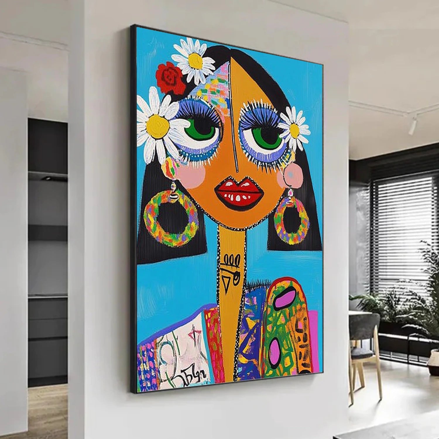 Abstract Portrait Canvas Art #AE119