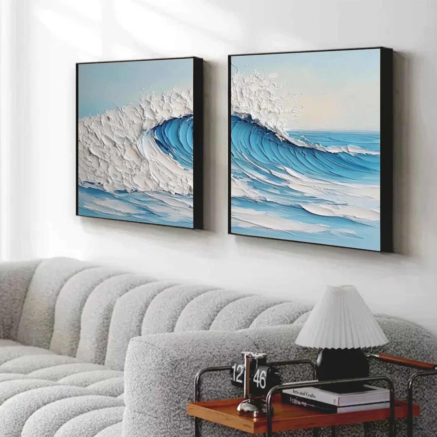 Ocean Abstract Textured Wall Art Set of 2 #OP051