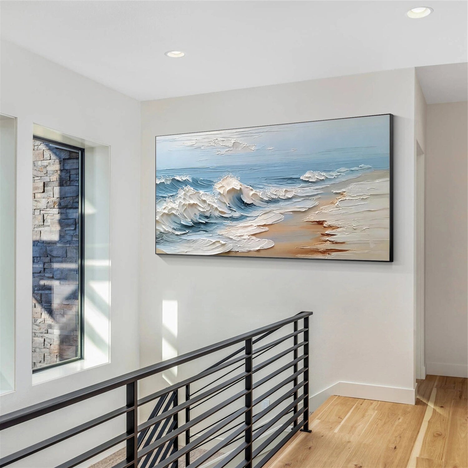 Ocean And Sky Abstract Textured Wall Art #OS156