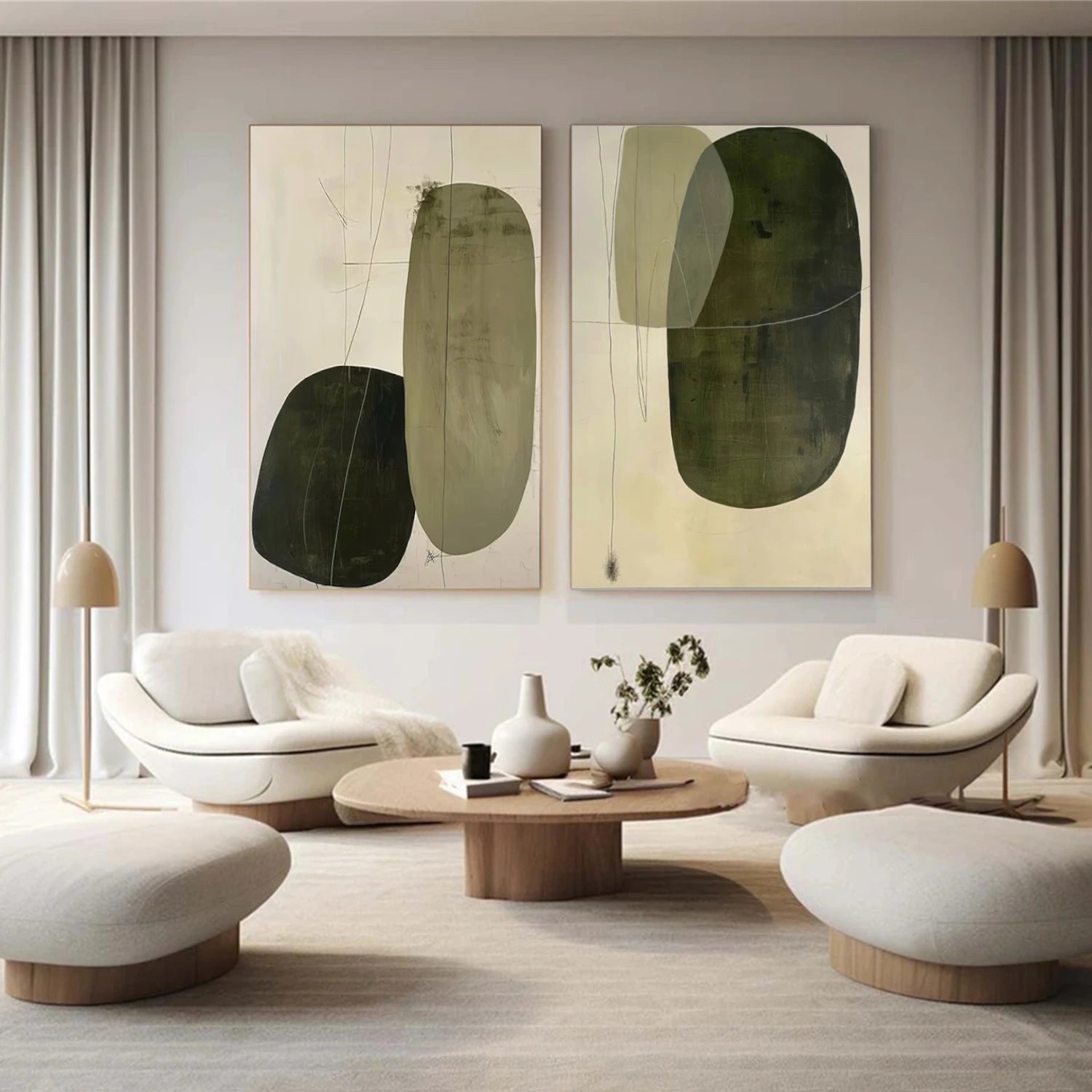 Abstract Painting Canvas Set of 2 #AP180