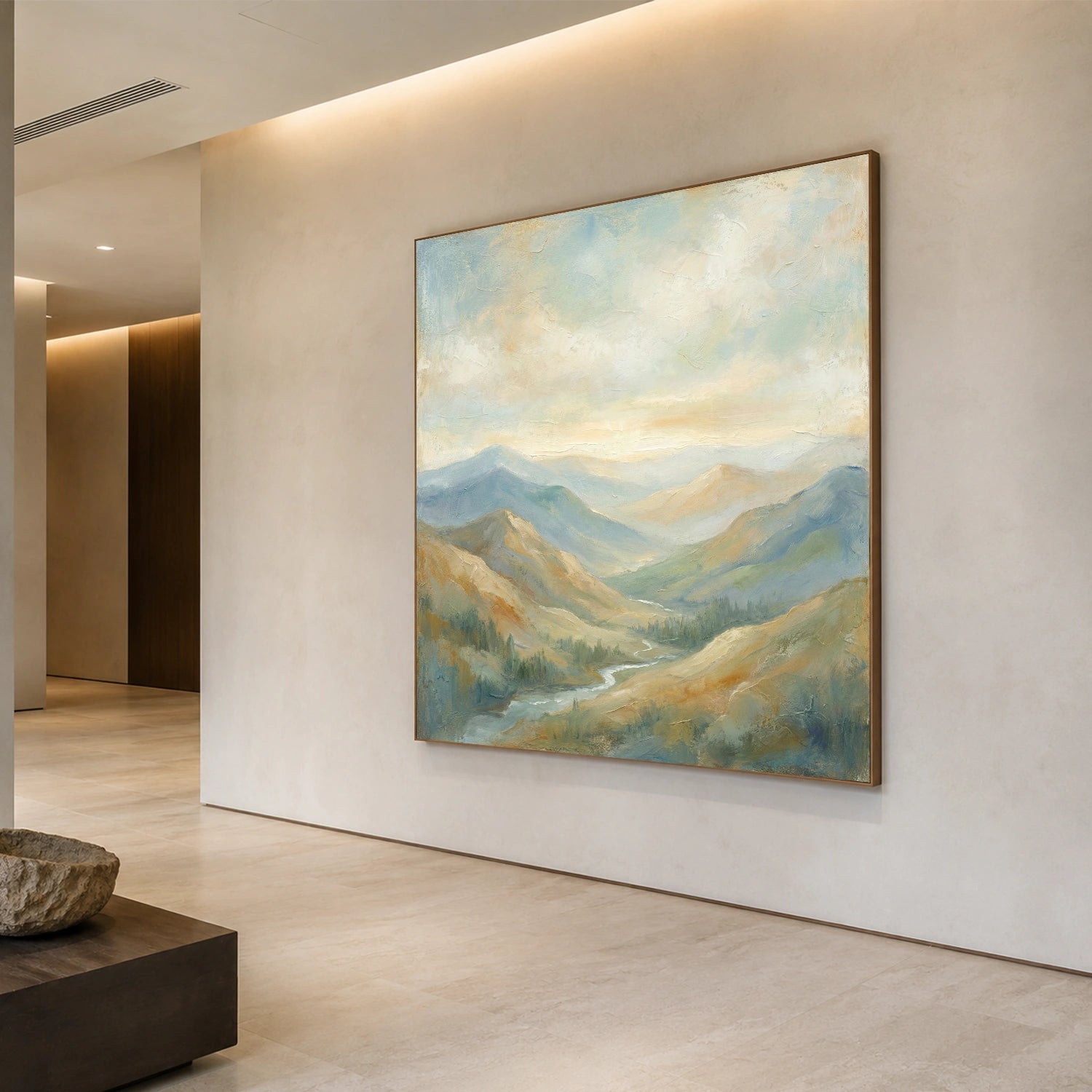 Abstract Mountain Textured Canvas Art #MO063