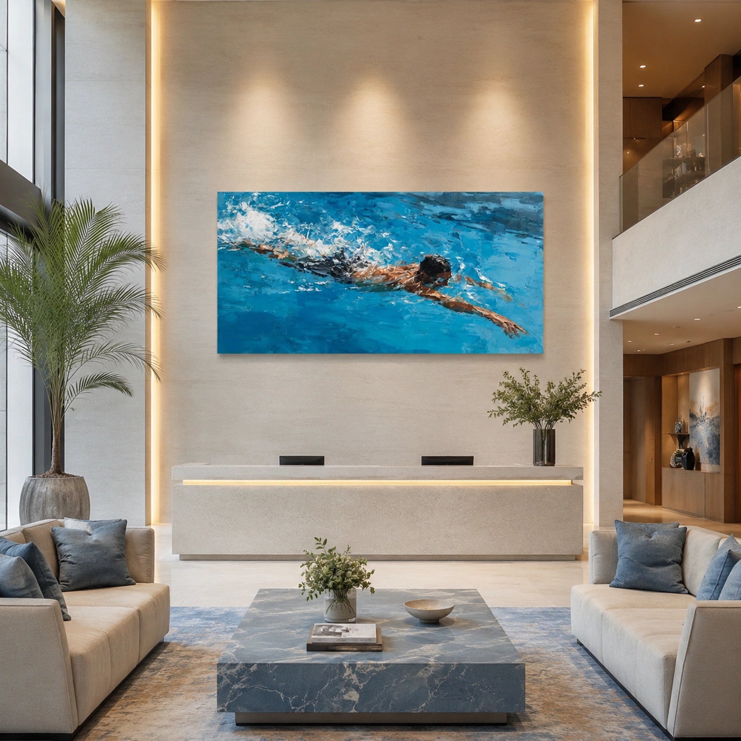 Swimming Sport Textured Wall Art #MS134