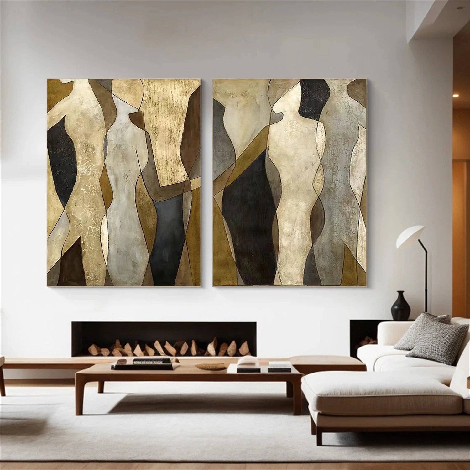 Abstract People Canvas Art Set of 2 #AE029