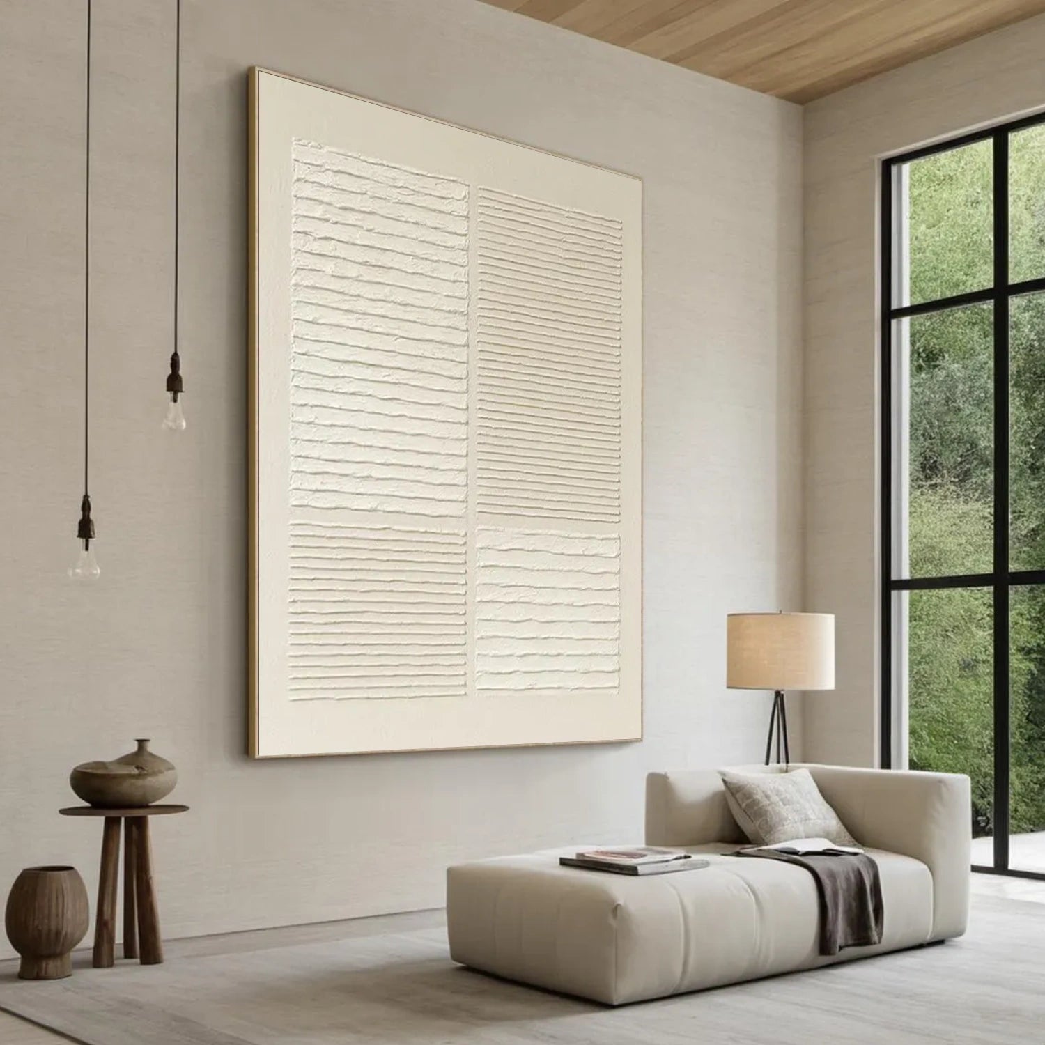 Beige Minimalist Textured Canvas Art #MT191