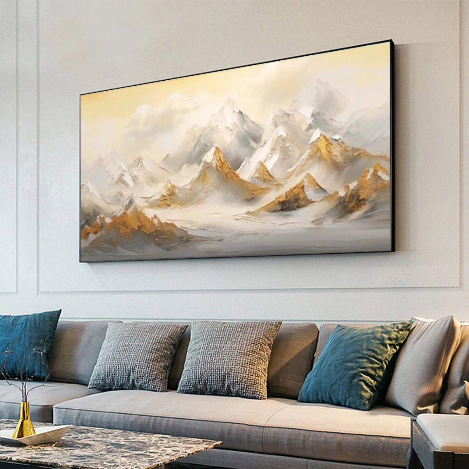 Abstract Mountain Textured Canvas Art #MO049