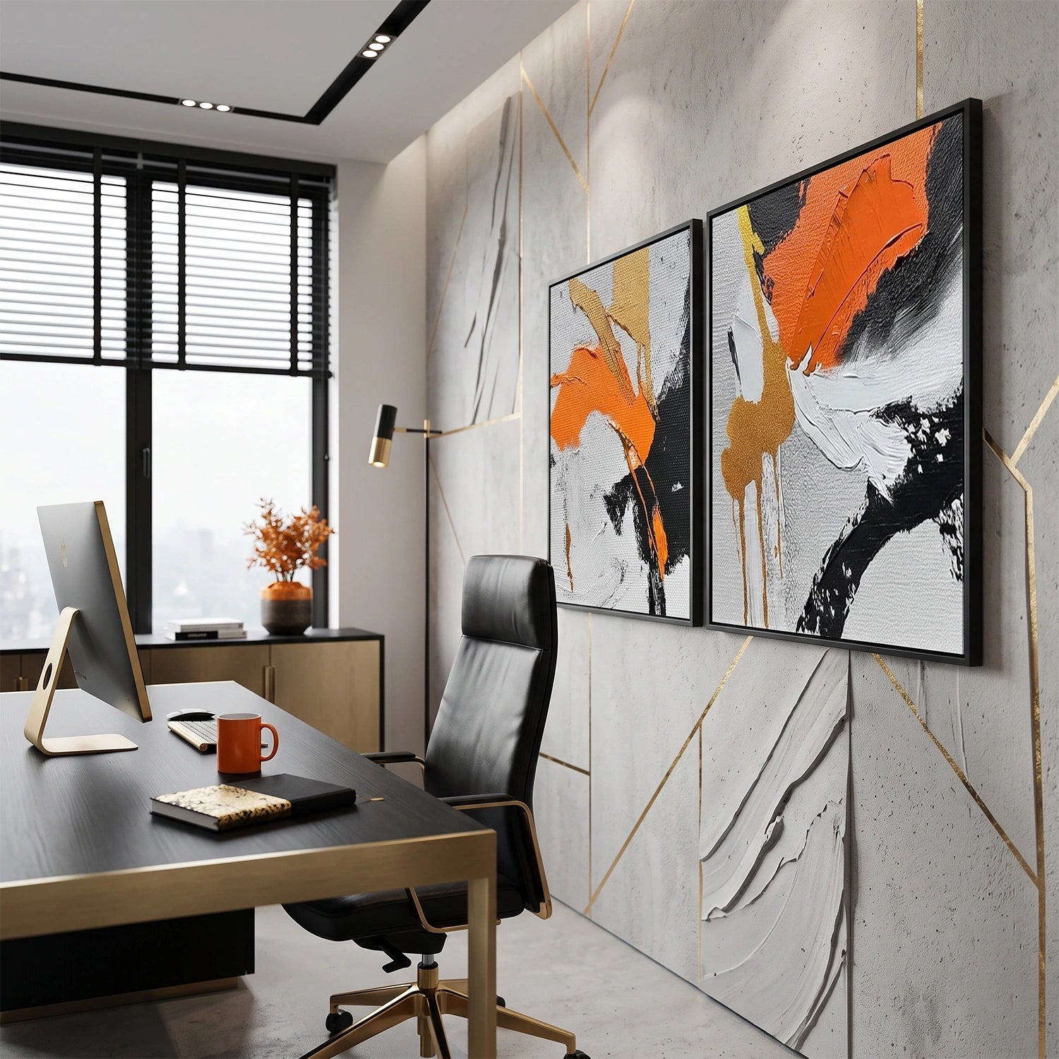 Abstract Textured Wall Art Set of 2 #AT162