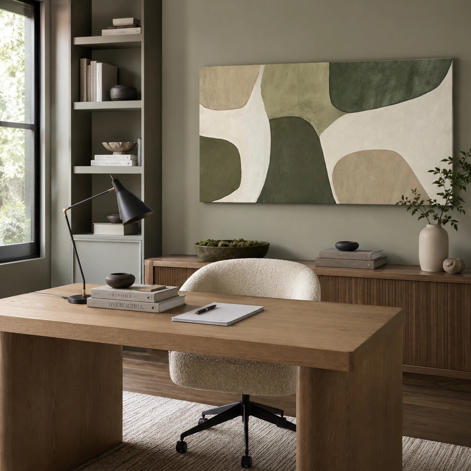 Green Minimalist Canvas Art #MT215