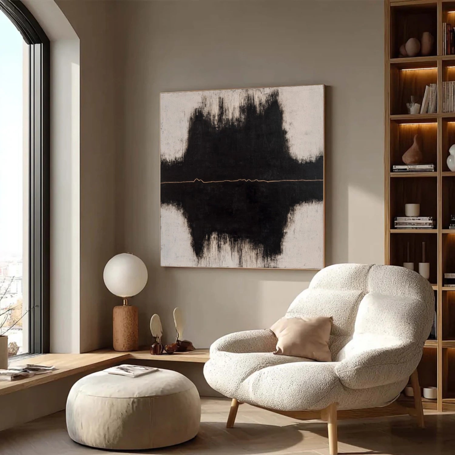 Black Minimalist Canvas Art #MT208
