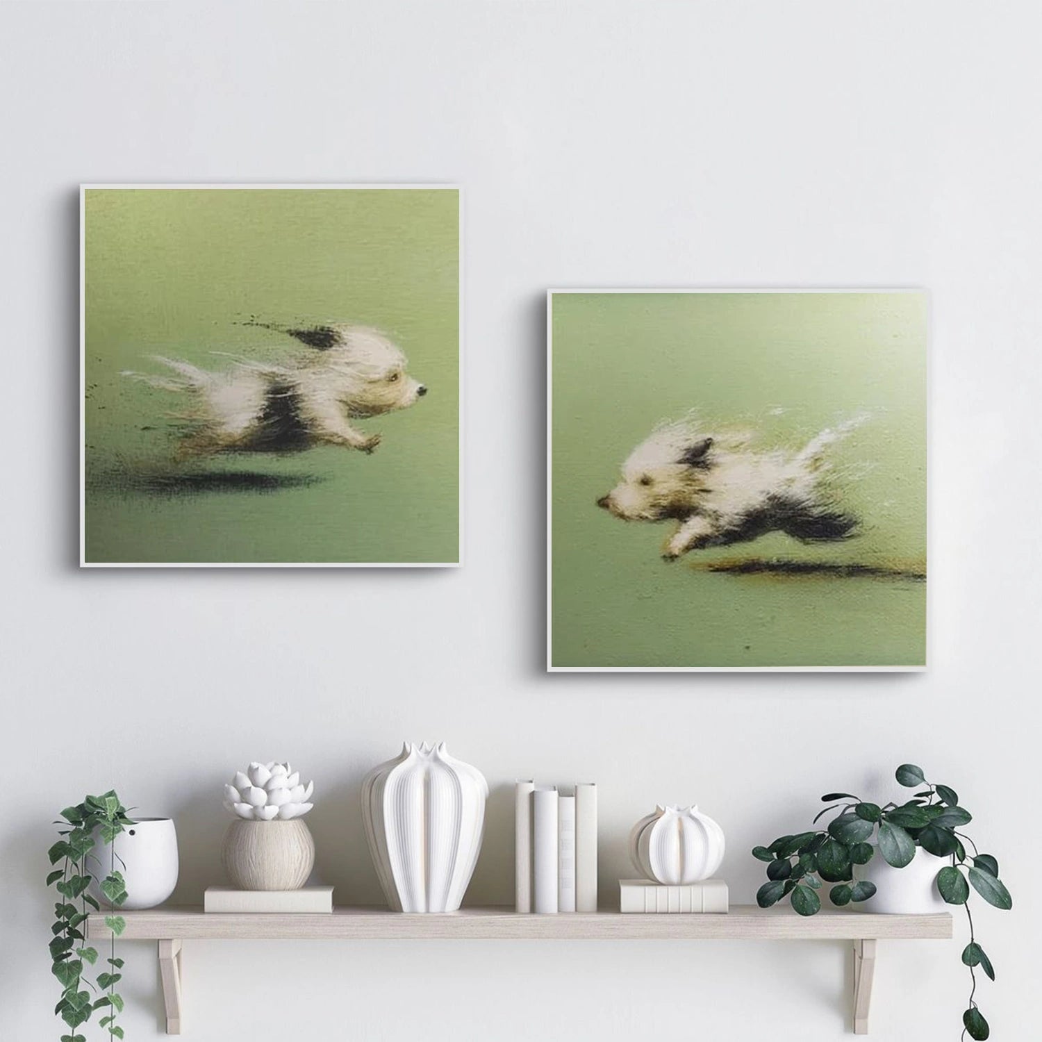 Abstract Animal Dog Wall Art Set of 2 #AC114