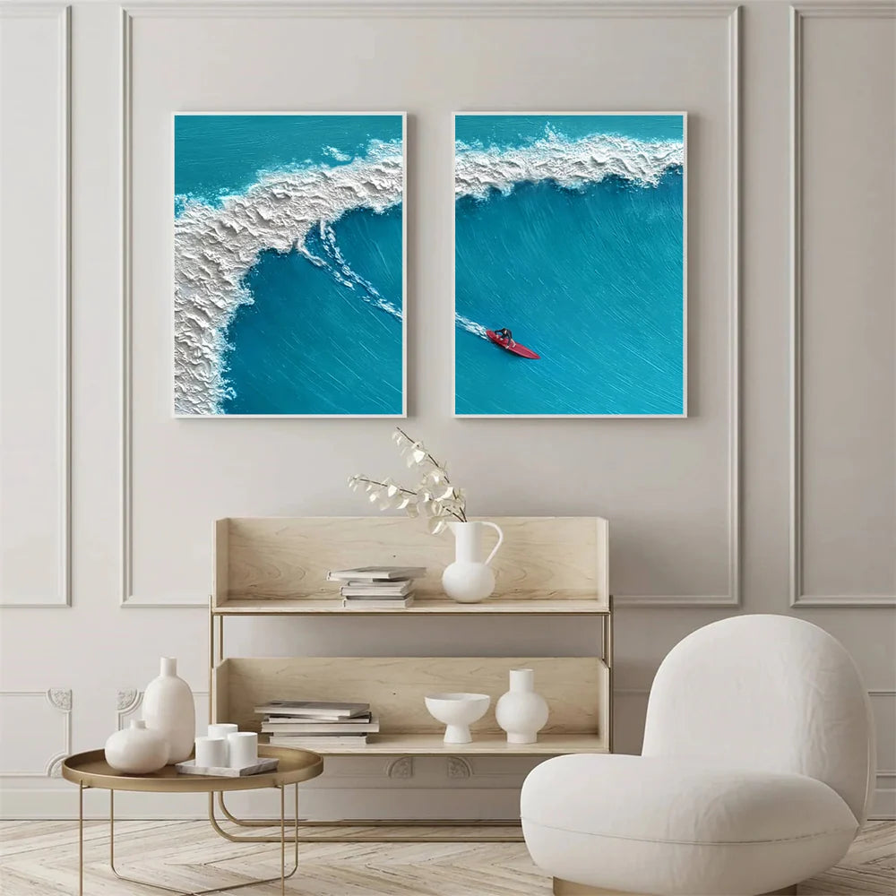 Surfing Sport Textured Wall Art Set of 2 #MS030